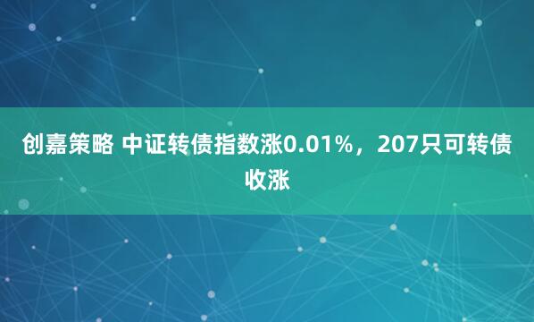 创嘉策略 中证转债指数涨0.01%，207只可转债收涨